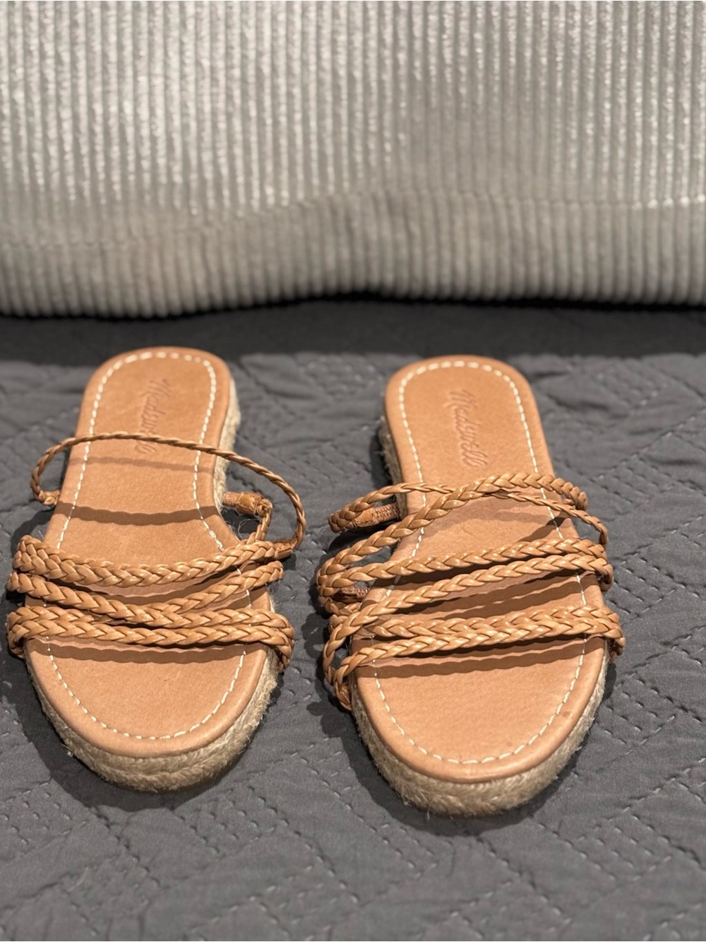 Madewell Braided Multi-Strap Espadrille Slide Sandals - Tan